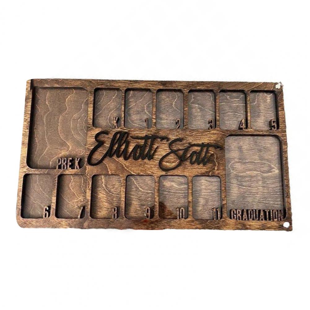 Школьная фоторамка на выпускной Деревянная памятная рамка на выпускной Рамка для фото школьных лет Декор Настенный арт-рамка коричневый