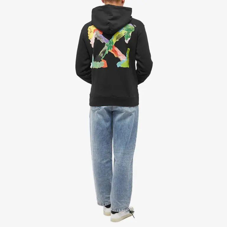 OFF WHITE Brush Arrows Slim Skate Hoodie OMBB097S23FLE0041084