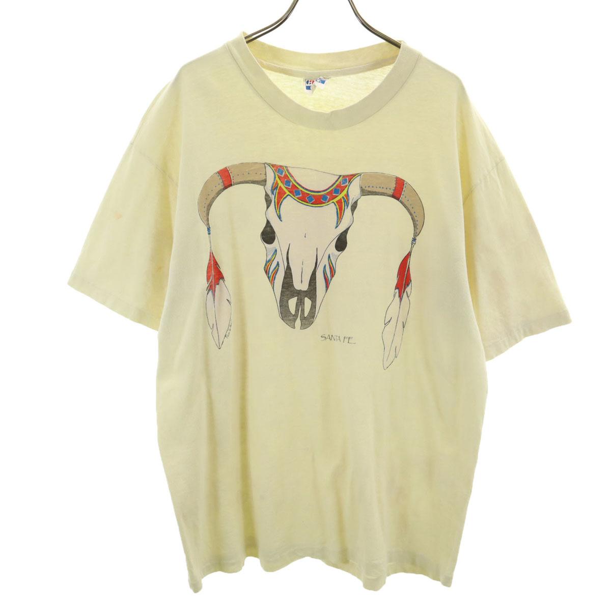 Hanes 80s 90s Old USA made Skullhorn Short sleeve Single Stitch Great People T-shirt Men s Used