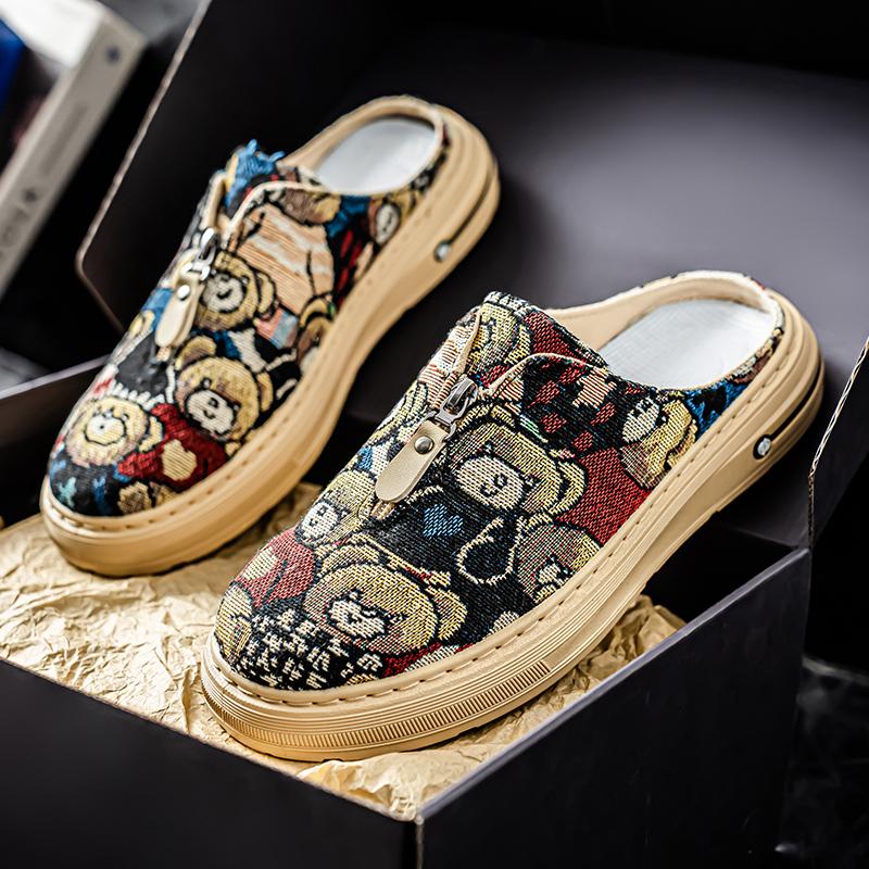 Fashion CYYTL Mens Summer Slippers Casual Outdoor Shoes Breathable Sneakers Walking Hiking Luxury Designer Fashion Loafers House Slides