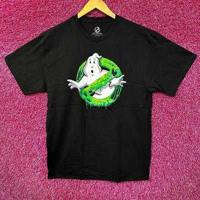 Ghostbusters Slimer Ooze Inspired Movie Ghost Logo Tee Large