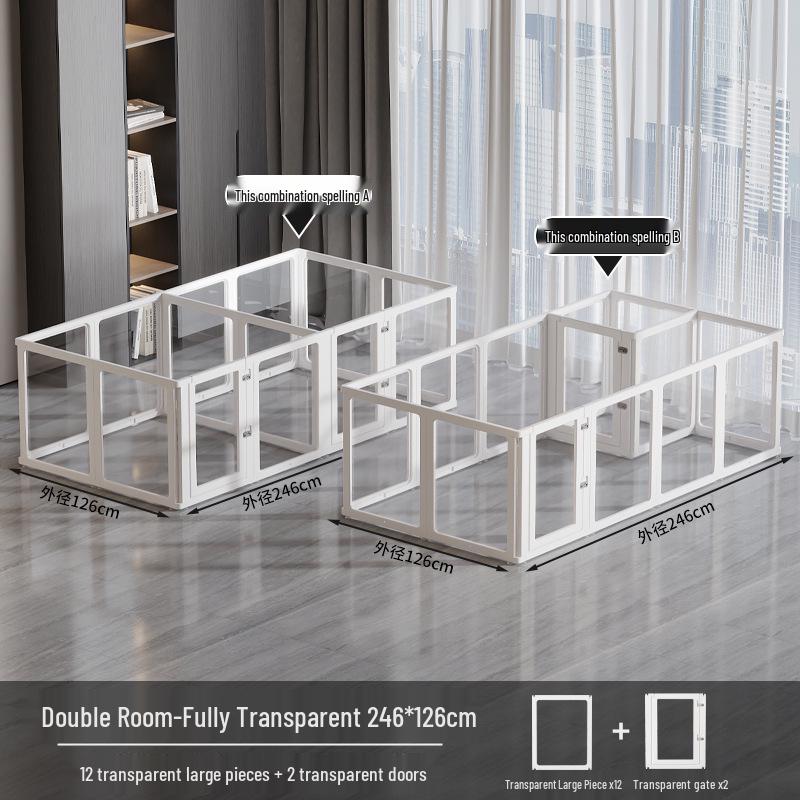 75cm Tall Transparent Acrylic Dog Fence - Indoor Pet Barrier & Modular Cage