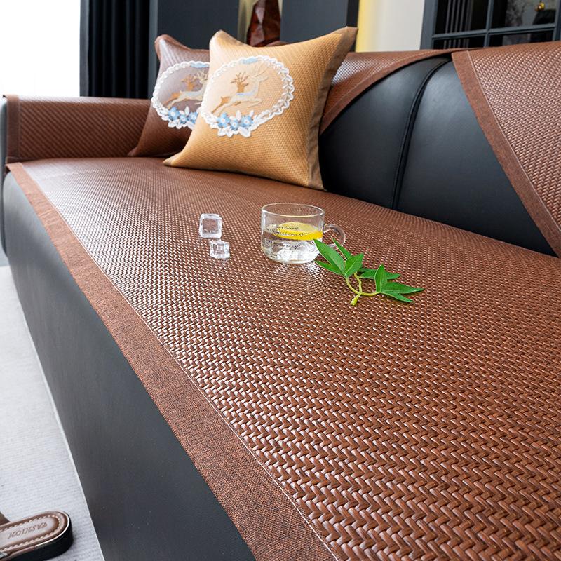 

2025 new summer ice silk rattan mat mat sofa cushion fixed non-slip cool breathable sofa cover cover cover towel 60*60cm