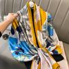 Fashion Print Large Shawl Wraps Silk Scarf Women Luxury Brand Satin Headband Hijab Bandana Turban Foulard Summer Beach Stoles