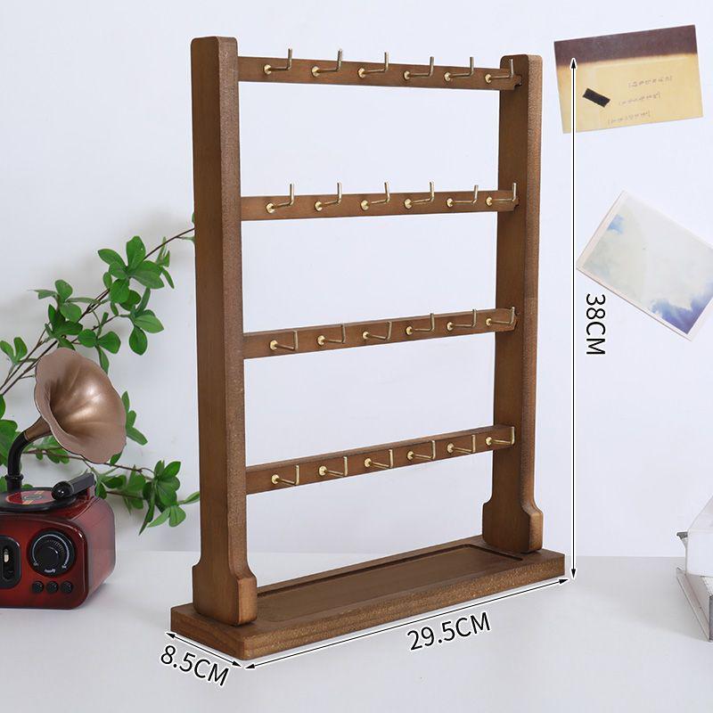 Jewelry Display Stand: Necklace, Bracelet, Keychain Storage with Hooks and Stud Earring Rack