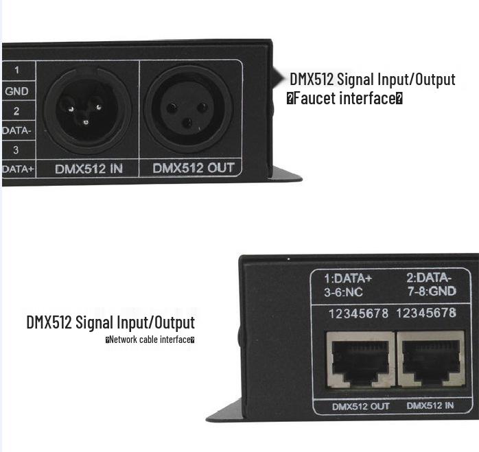 Aonengda DMX512 RGB/RGBW LED Decoder & Controller, DC12-24V, 3/4x10A