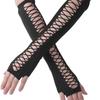 Europe USA Sexy Lace Gloves Fingerless Mesh Fun Tag Nightclub Dance Dot Long Cos