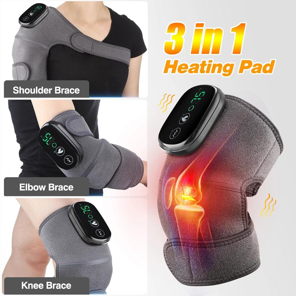 Smart Electric Knee Pad Massagers with Heat Thermal Joint Pain Relief Vibration Shoulder Elbow Knee Heating Pads Health Care