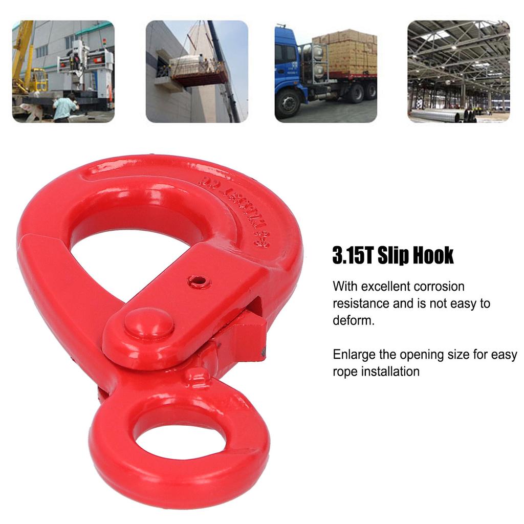 Crane Hooks Slip Hook Safty Lock Self-Locking Eye-Type Safety Lifting Hooks Working Tension 1.12T Slip Hook Safty Lock Slip Hook