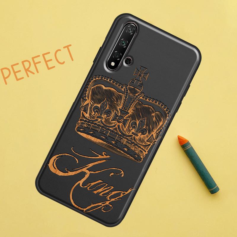 King Queen Crown For Huawei Nova 12s 11i 7i 8i 12i Y73 Y70 Y90 Y60 Y72 Y61 Y91 9 10 SE P40 Lite P30 Pro Case