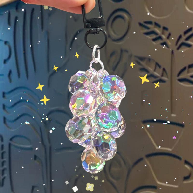 

Exquisite Translucent Acrylic Grape Cluster Keychain Charm Pendant
