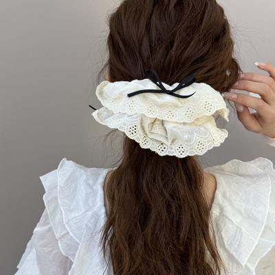 Große koreanische Haarschmuck Scrunchies Schleifenbänder Gummiband elastisch für Frauen Mädchen Fascinators elegant Designer Vintage Erwachsene