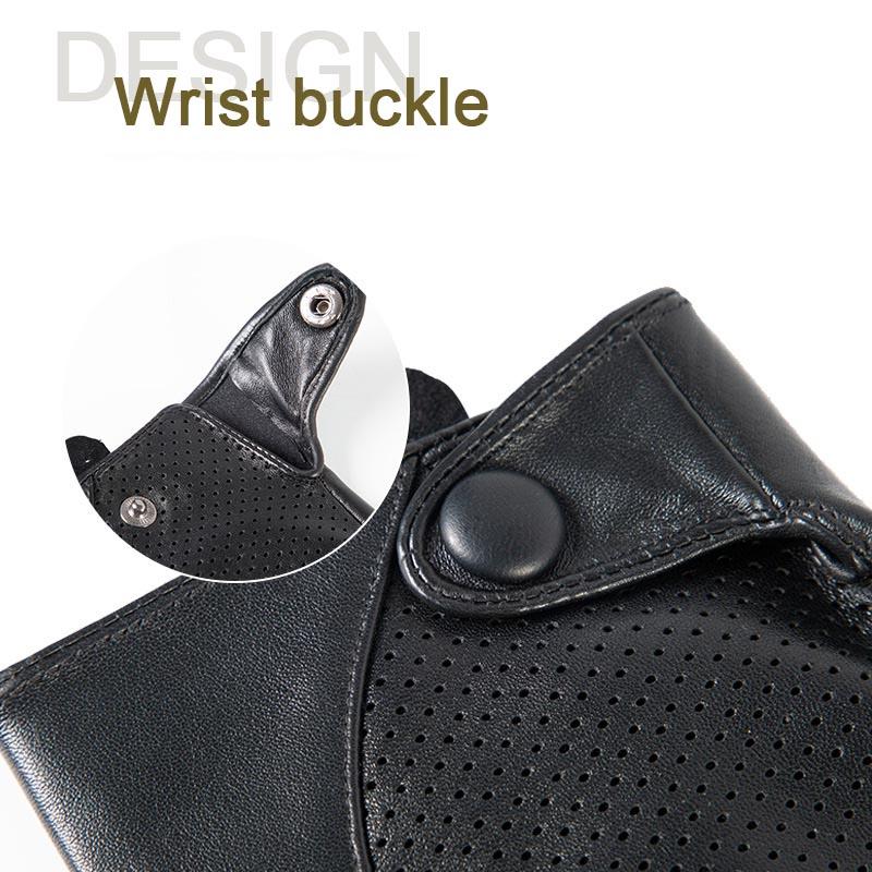 Echtes Leder Herren Halbfinger Fahren Radfahren Rutschfest Belüftung Fingerlos Fitnessstudio FitnessS Lammleder Outdoor Sport Handschuhe