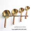 Copper & Acacia Wood Handle Measuring Spoons and Cups: 8-Piece Stainless Steel Set for Baking & Coffee