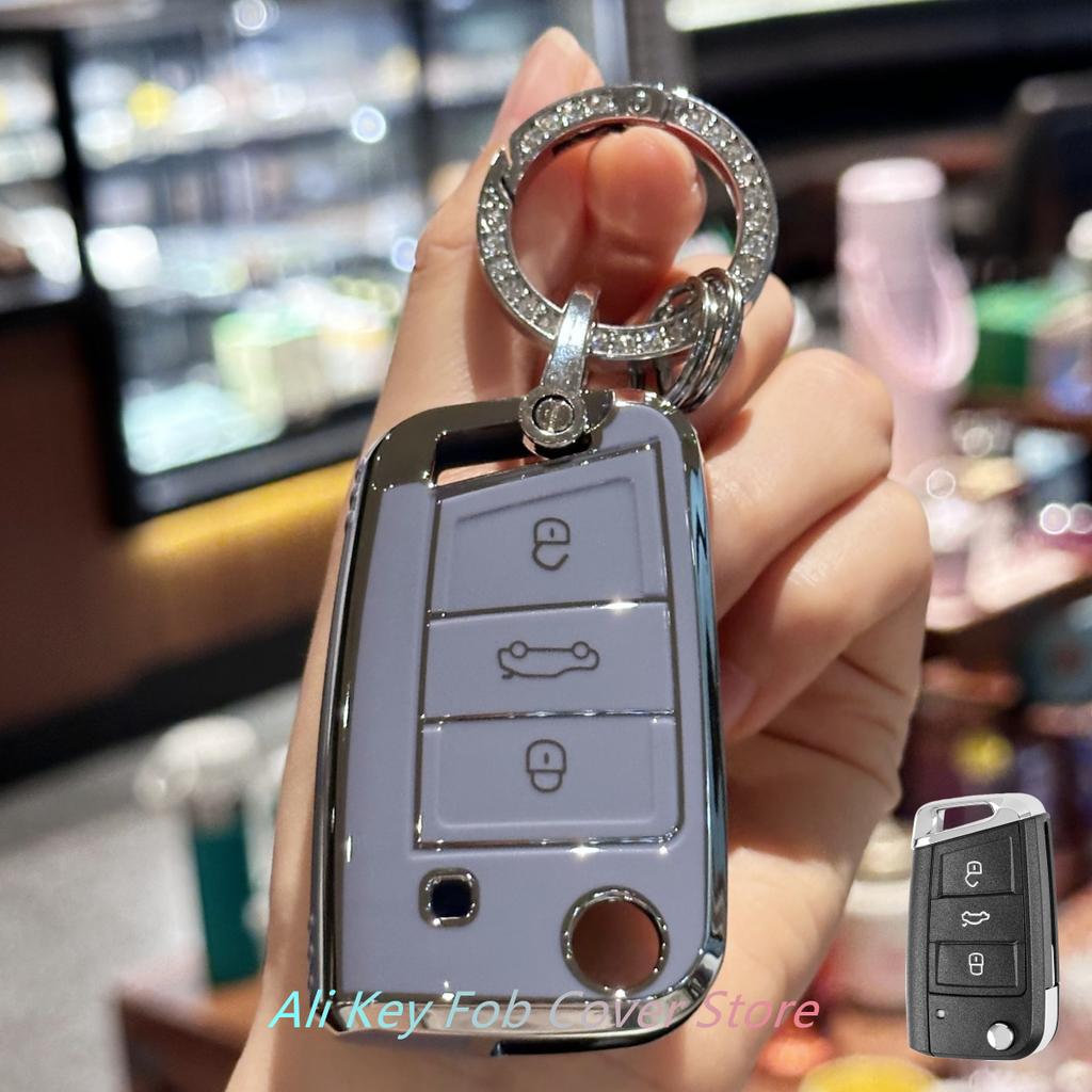 Car Key Case Cover Keychain For VW Golf 7 Tiguan SEAT Ateca Leon Ibiza Skoda Octavia Fob Shell Accessories