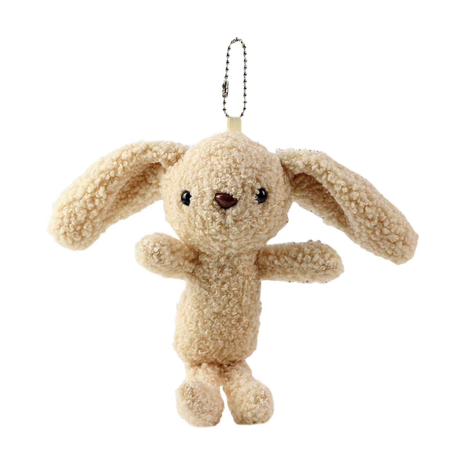 

Плюшевый брелок в виде кролика с большими ушами, милые украшения, брелок-подвеска, шарм для рюкзака, сумочки, подарок для девочек, женщин светло-коричневого