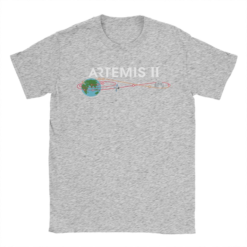 Artemis Route Map SLS Rocket Launch Mission To The Moon TShirt T Shirts Short Sleeve YK Fun Tops Summer Cotton Clothing