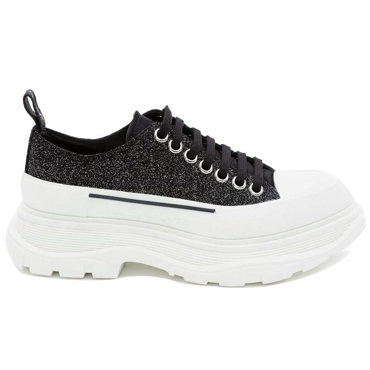 (WMNS) Alexander McQueen Tread Slick Lace Up Low 'Galaxy Black' Women's 633902WHW571027