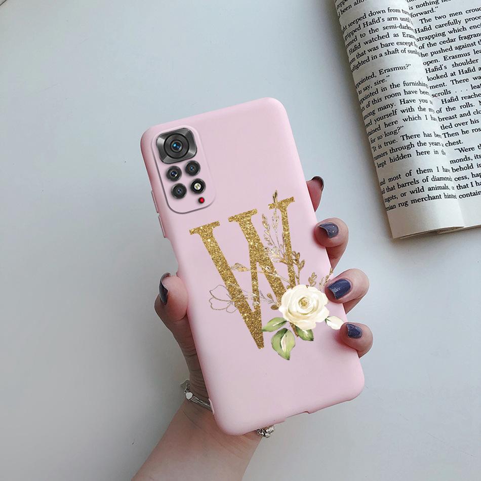 For Xiaomi Redmi Note 11 Pro Case Luxury Custom Name Letter Alphabet Phone Case For Xiaomi Redmi Note 11 11S Note11 Pro 5G Cover