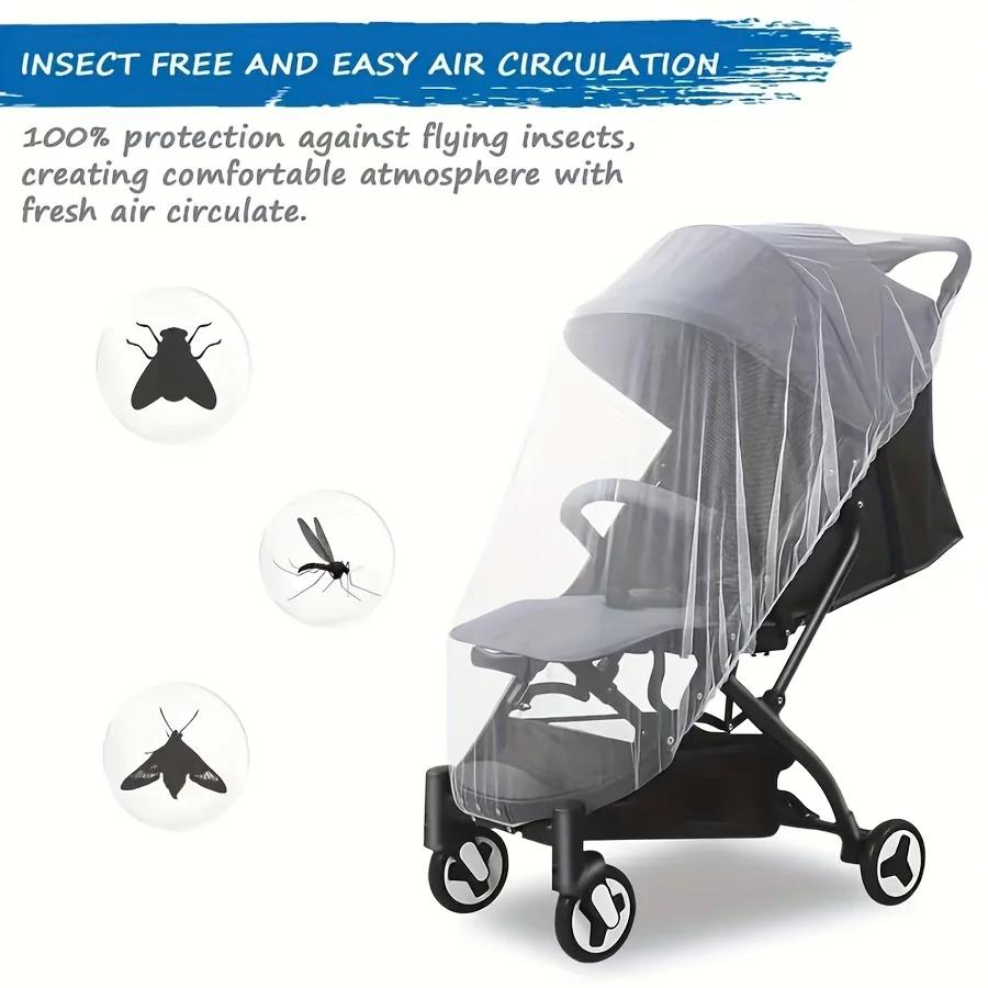 

Breathable White Stretchy Mosquito Net-Durable Polyester for Strollers & Cribs Easy Installation Perfect for Indoor Outdoor Use білий