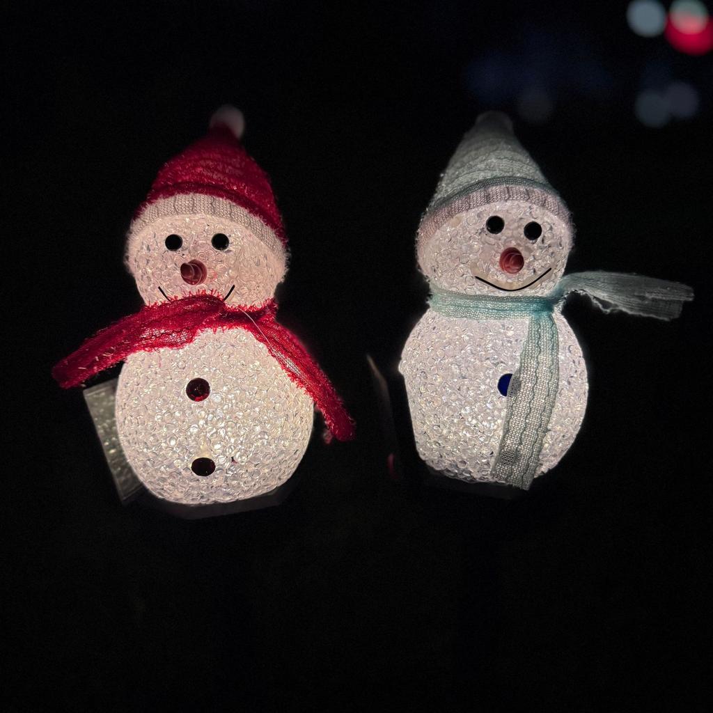 1Pc Solar Snowman Plug-in Light Christmas Decoration Atmosphere Outdoor Garden Lawn Light Christmas Night Light Snowman