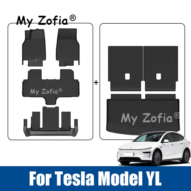 Car Floor Mats Cargo Liner For Tesla Model YL 2026 2027 TPE Floor Mats Cargo Liner Waterproof Trunk Mat Anti-slip Accessories