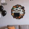 Decorative Mirrors for Entryway Halloween Mirror Wall Stickers with Spiders/Skeletons/Pumpkins, Retro Hanging Home Accents Ornament, Lightweight