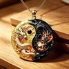 Ethnic Imitation Jade Pendant Necklace Chinese Vintage Charm Jewelry For Men Women Daily Outfit Festival Gift Use