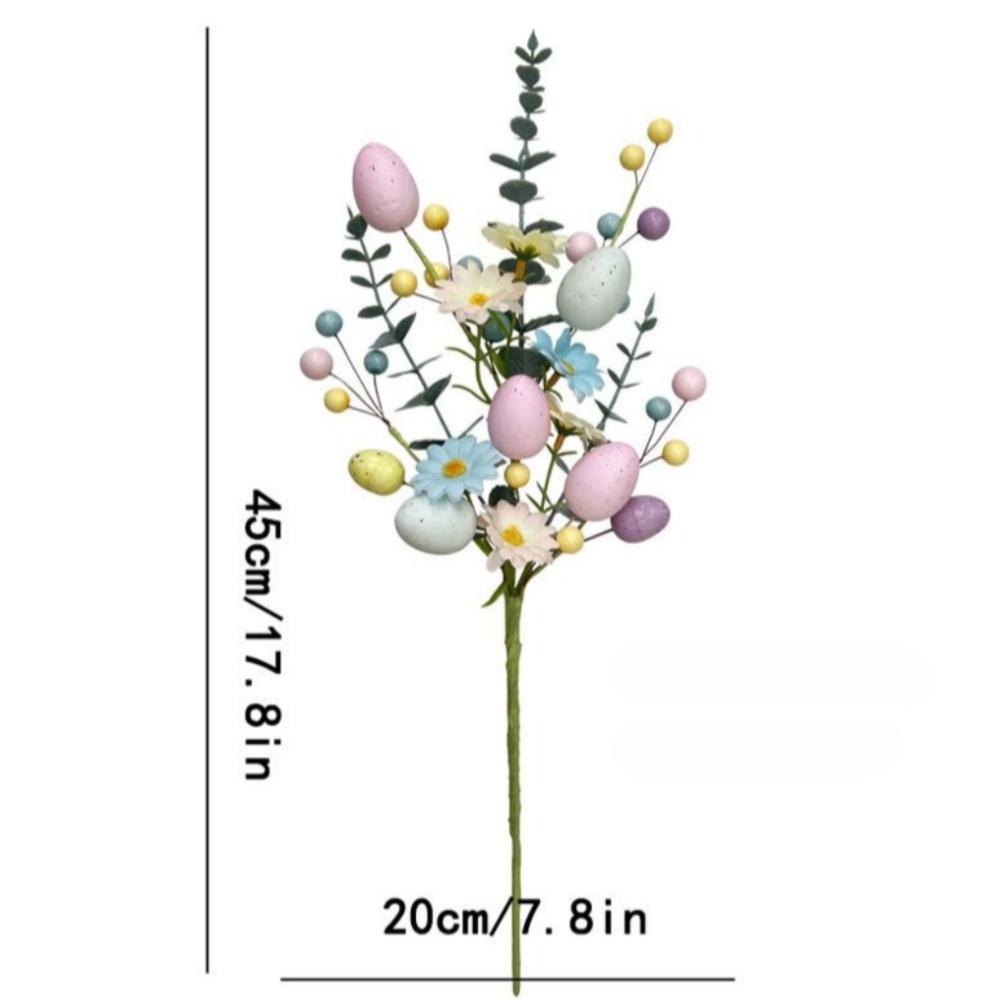 Plastic Easter Egg Floral Stems Colorful Foam Floral Arrangement Artificial Flower Bouquet DIY Easter Egg Branches Home Decor
