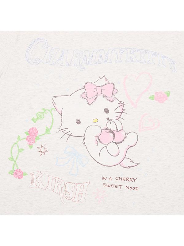 KIRSH X Charmy Kitty Loose Fit T-Shirt [Melange Gray]