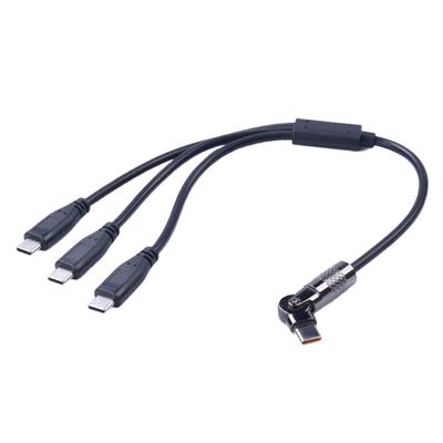 180 laipsnių pasukamas C tipo prailgintuvas 1 vyriškas į 3 vyriškus USB kabelio maitinimo adapterio keitiklio skirstytuvas išmaniajam telefonui