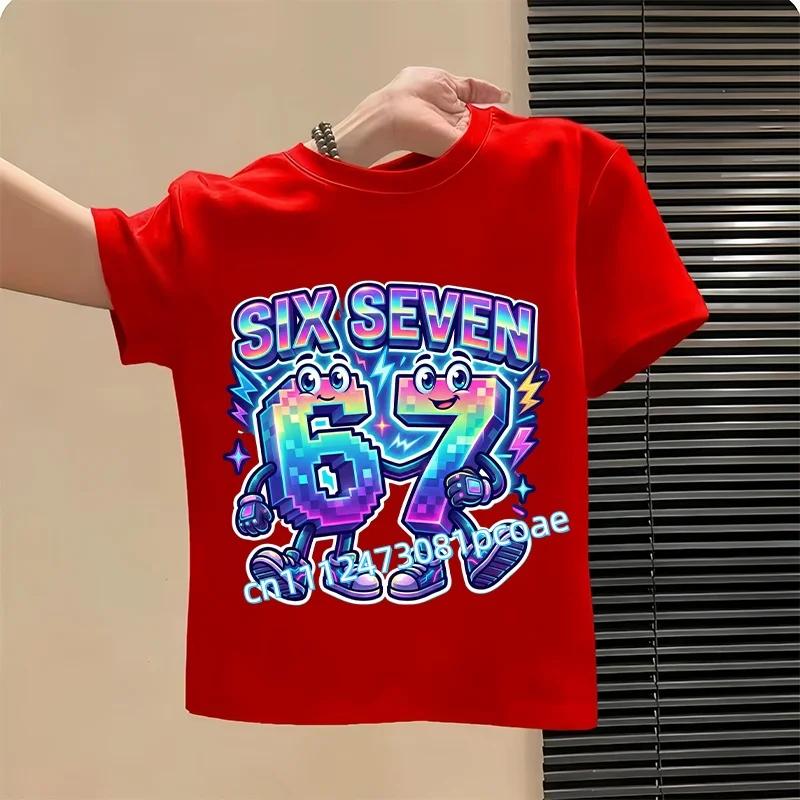 67 Meme T-Shirt for Kids Funny Digital 3D Print Summer Short Sleeve Tee Loose Comfortable Tops Streetwear Fashion Kids Clothes