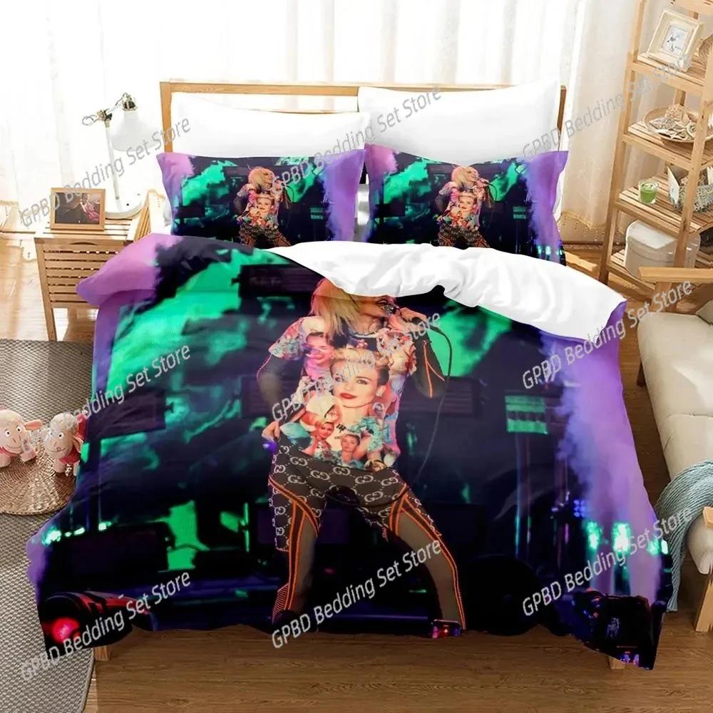 Singer Miley Cyrus Beding Set For Bedrom Soft Modern Bedspreads Comefortable Children Kids Soft Duvet Cover Comfortable Quilt Cover And Pilowcase