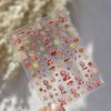 5D gold printed Chinese character nail stickers high quality happy nail art stickers Chinese soft embossed nail art decals