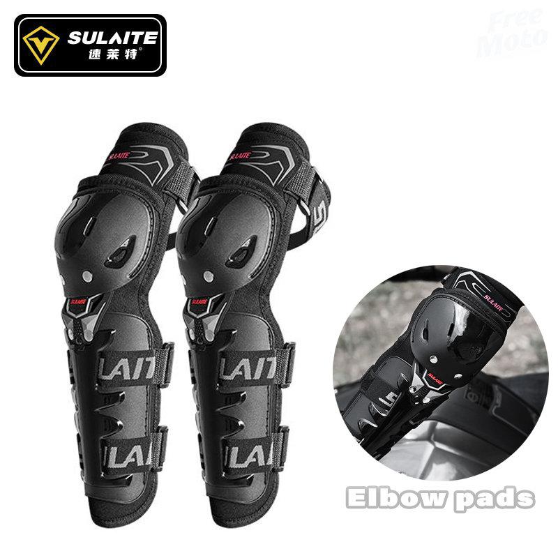 SULAITE Men Motorcycle Knee Pads Elbow Moto Protection Motocross Riding Guard Motorbike Off-road Racing Joelheira Mtb