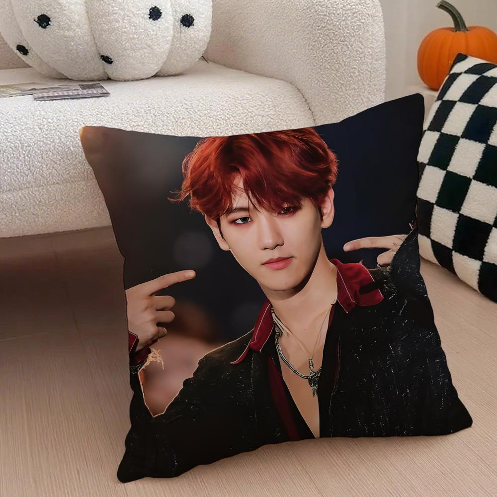 singer charming BBaekhyun Cushion Cover Throw Pillow Cover Hidden Button Durable Polyester Chair Cushion