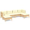 VidaXL Bois de Pin Massif Salon de Jardin 6 pcs avec Coussins Mobilier de Patio Meubles d'Extérieur Mobilier de Jardin 3097079
