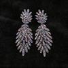 Silver Needle Rhinestone Flower Stud Earrings - Light Luxury Retro Court Style for Women