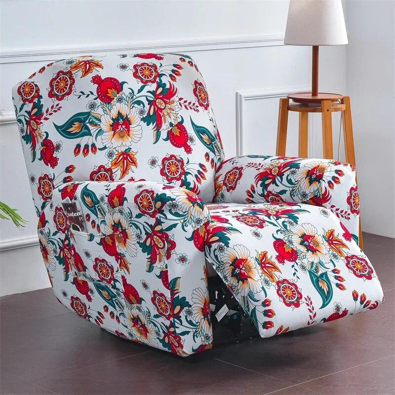 Geometric Recliner Sofa Cover Stretch Spandex Armchair Slipcovers Relax Lazy Boy Chair Covers Furniture Protector Funda Sillon