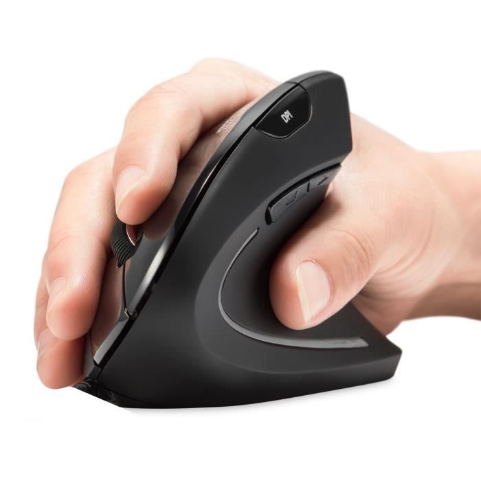 Perixx perimice-713n, souris ergonomique verticale sans fil - nano recepteur - ppp 1000/1500/2000 - interrupteur marche / arret -...