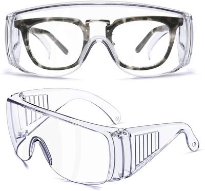 2 Pack Safety Glasses Anti Fog Goggles Vented Sides Shields Transparent PC Frame Spectacles for Lab Medical and Daily Use