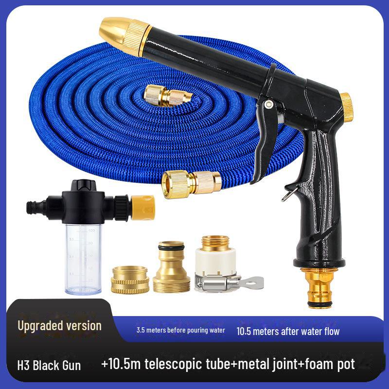 High-Pressure Car Wash Water Gun Set with Telescopic Hose and Garden Cleaning Nozzle