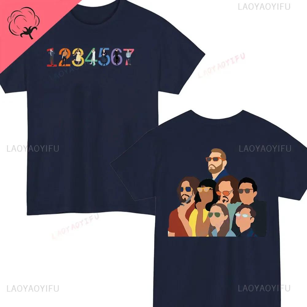 Retro The Umbrella Academy Double Sided Printed Cotton Tshirt Leisure Classic TShirts NoveltyShirt Loose Unique Tops