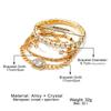IPARAM 4 Piece Set Luxurious Bracelets for Women Crystal Shiny Adjustable Opening Chain Bracelets Punk Bangle Fashion Zircon