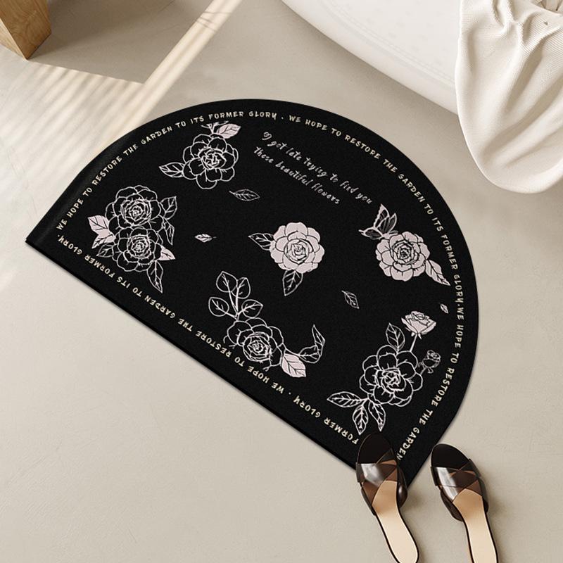 American Semi-Circular Non-Slip Bathroom Mat - Diatomaceous Earth, Entrance Rug