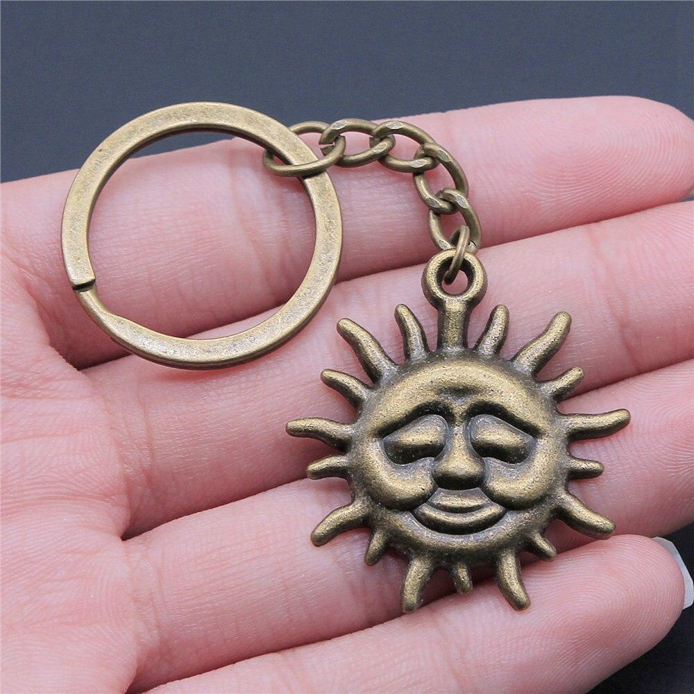 Schlüsselanhänger mit Sonnenmotiv, Zubehör für Schlüsselanhänger aus Metall zum Selbermachen