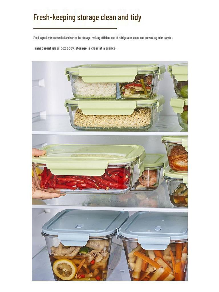 Hochtemperaturbeständiger Glas-Lebensmittelbehälter mit luftdichtem Deckel für Essiggurken und Kimchi