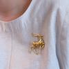 Heiße Geometrische Glatte Hirsch Brosche Unisex Trendig High-End Vielseitig Temperament Mode Weihnachts Schmuck Geschenk