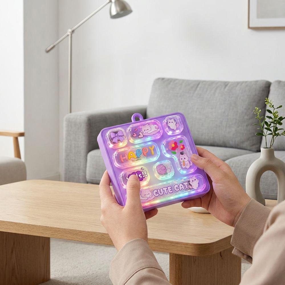 Animal Mechanical Fidget Keyboard Light-Up Fingertip Button Key Ring  Desktop Decor