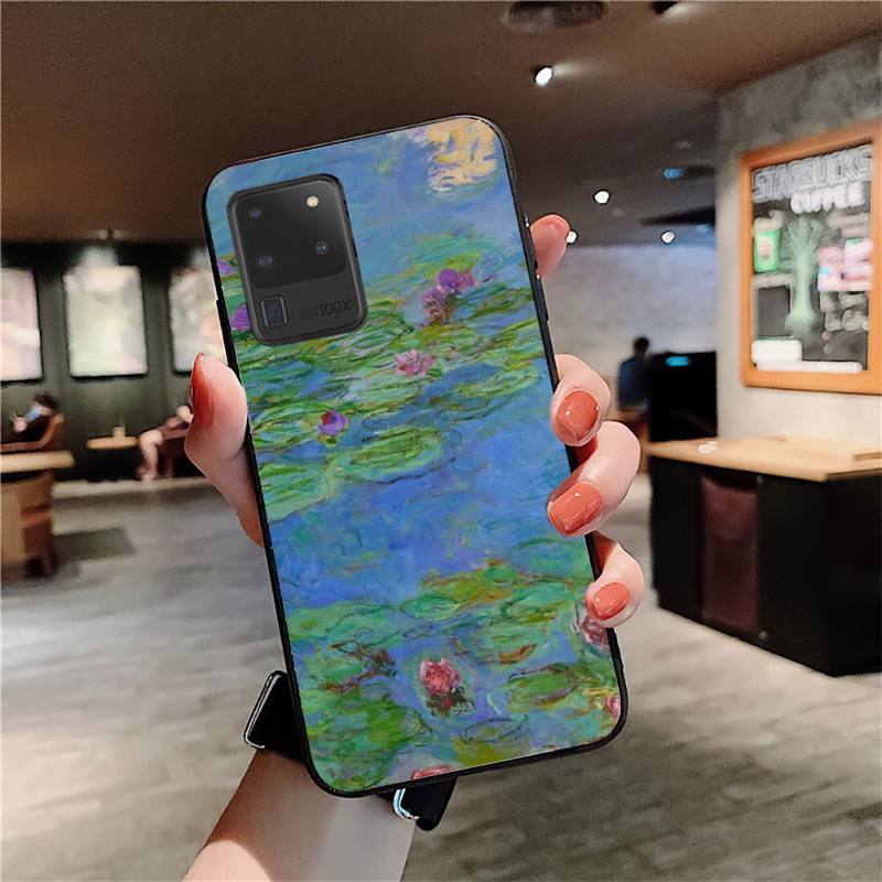 Monet Garden Lotus Bridge Phone Case for Samsung S20 Lite S21 S10 S9 Plus for Redmi Note8 9pro for Huawei Y6 Cover